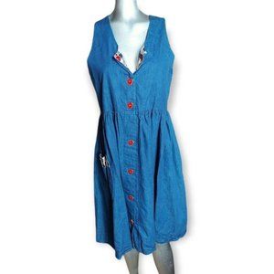 Millers Blue Vintage Teacher Apple School Midi Dress Medium